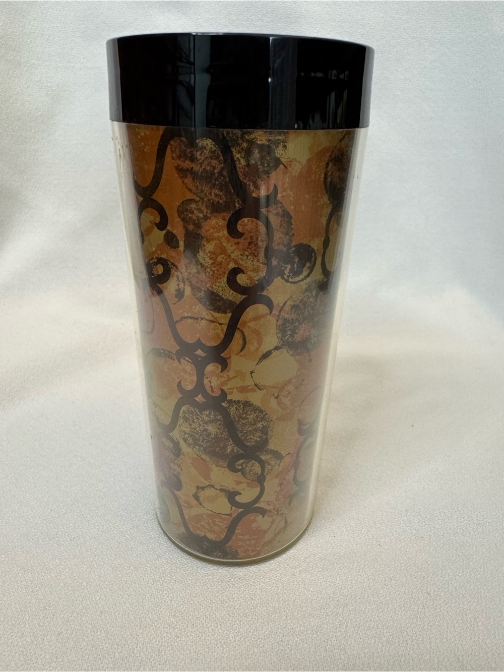 Vintage 70s Thermo-Serv MCM Gothic Tumbler Gold and Black - Picture 4 of 6